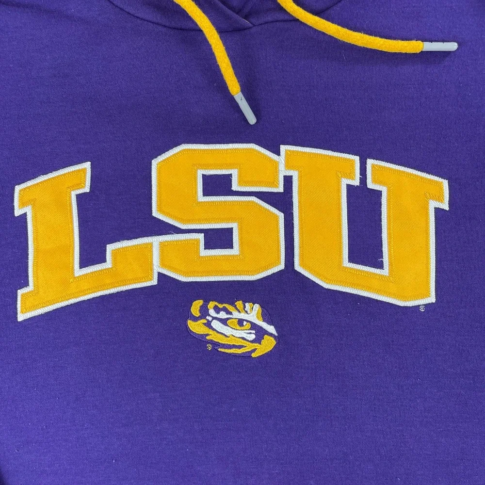 LSU Tigers Champion Mens 2XL Purple Hoodie Fleece Sweatshirt Gameday